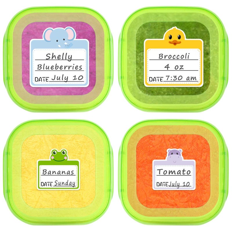 ceiba tree Food Containers Stickers Daycare Labels Removable Waterproof Labels for Kitchen Kids Bottle 108Pcs - Image 1